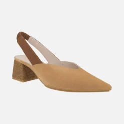 Zapatos corte salón destalonados con tacón de rafia Chista