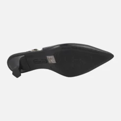 Zapatos corte salón destalonados con tacón bajo