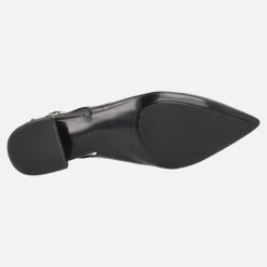 Zapatos corte salón destalonados con tacón bajo