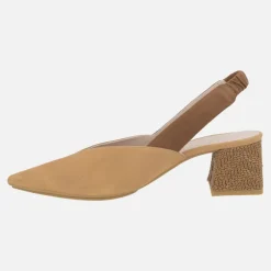 Zapatos corte salón destalonados con tacón de rafia Chista