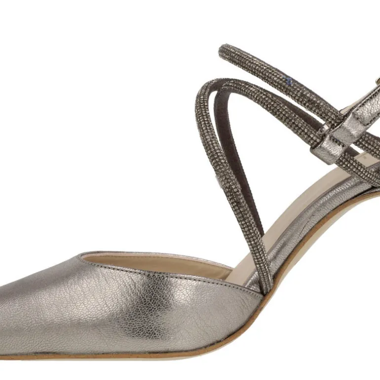 Zapatos corte salón destalonados Giselda con tiras de strass