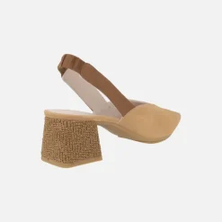 Zapatos corte salón destalonados con tacón de rafia Chista