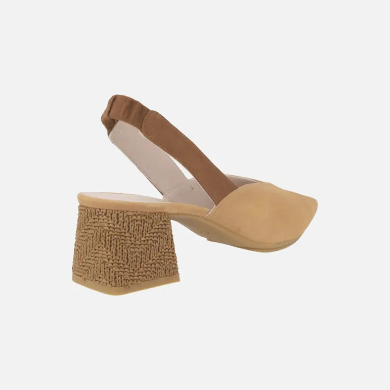 Zapatos corte salón destalonados con tacón de rafia Chista