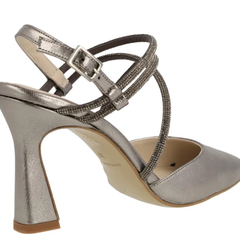 Zapatos corte salón destalonados Giselda con tiras de strass
