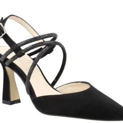 Zapatos corte salón destalonados Giselda con tiras de strass