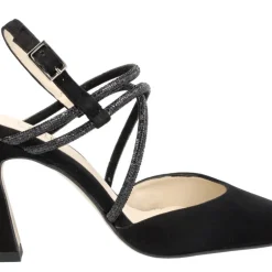 Zapatos corte salón destalonados Giselda con tiras de strass