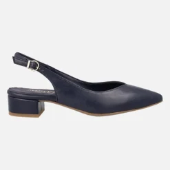Zapatos corte salón destalonados con tacón bajo
