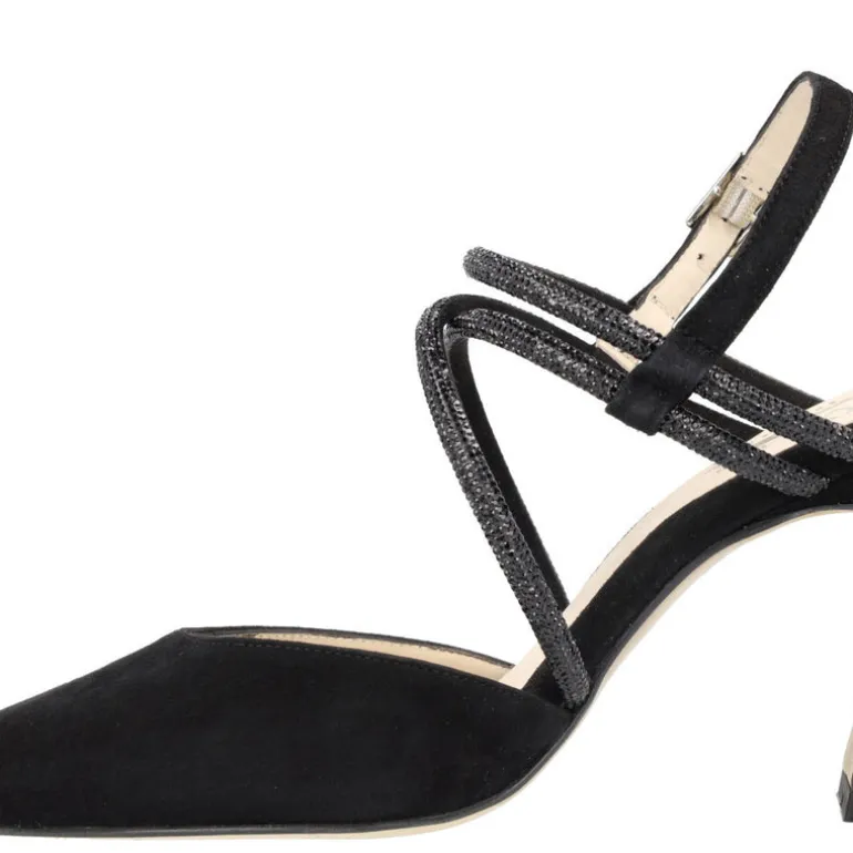 Zapatos corte salón destalonados Giselda con tiras de strass