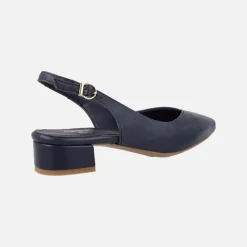 Zapatos corte salón destalonados con tacón bajo