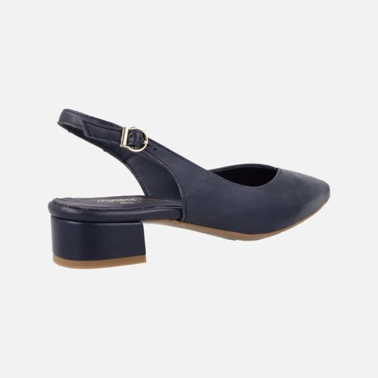 Zapatos corte salón destalonados con tacón bajo