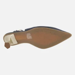 Zapatos corte salón destalonados con tacón bajo