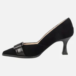Zapatos corte salón en ante negro con adorno Lodi Jisin
