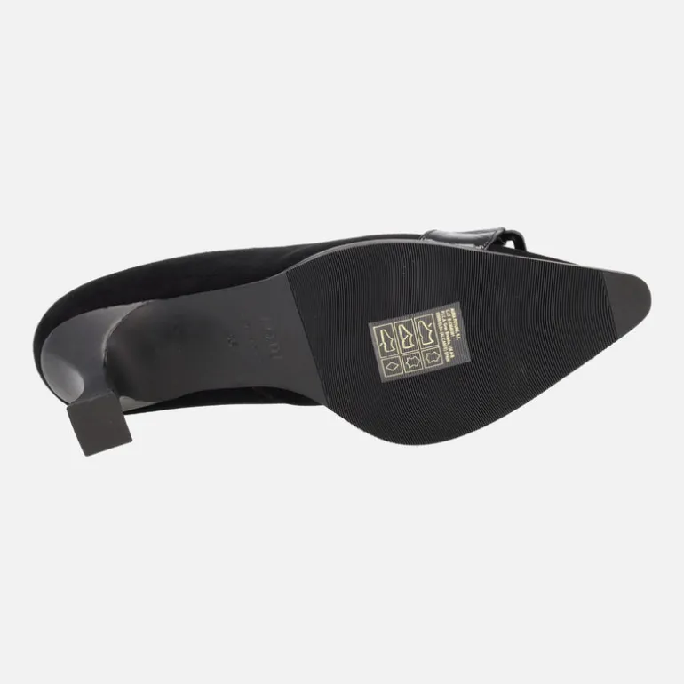 Zapatos corte salón en ante negro con adorno Lodi Jisin