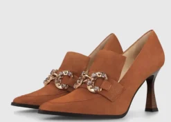 Zapatos de ante con copete y adorno Meidin