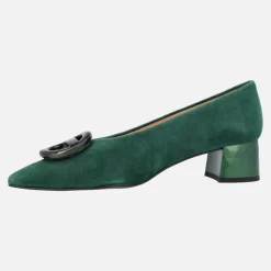 Zapatos de ante con tacón bajo y adorno Iga