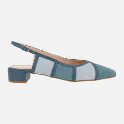 Zapatos de ante destalonados con tacón bajo