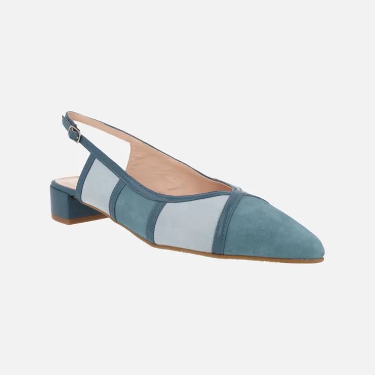 Zapatos de ante destalonados con tacón bajo