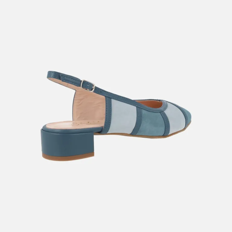 Zapatos de ante destalonados con tacón bajo
