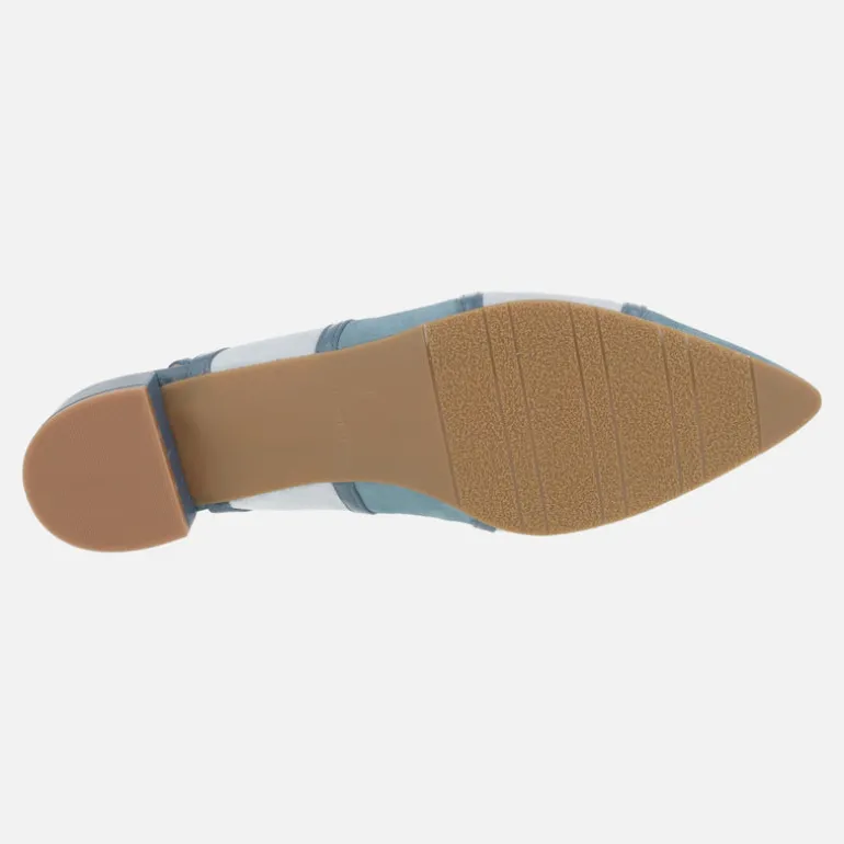 Zapatos de ante destalonados con tacón bajo