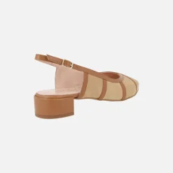 Zapatos de ante destalonados con tacón bajo