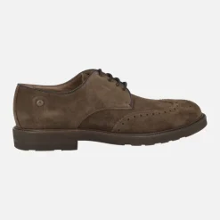 Zapatos de cordones con pala vega en piel serraje