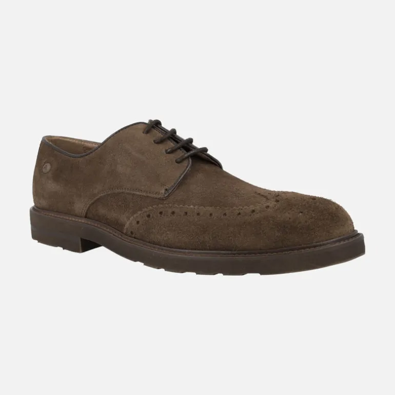 Zapatos de cordones con pala vega en piel serraje