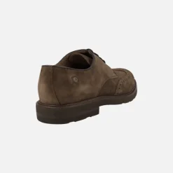 Zapatos de cordones con pala vega en piel serraje