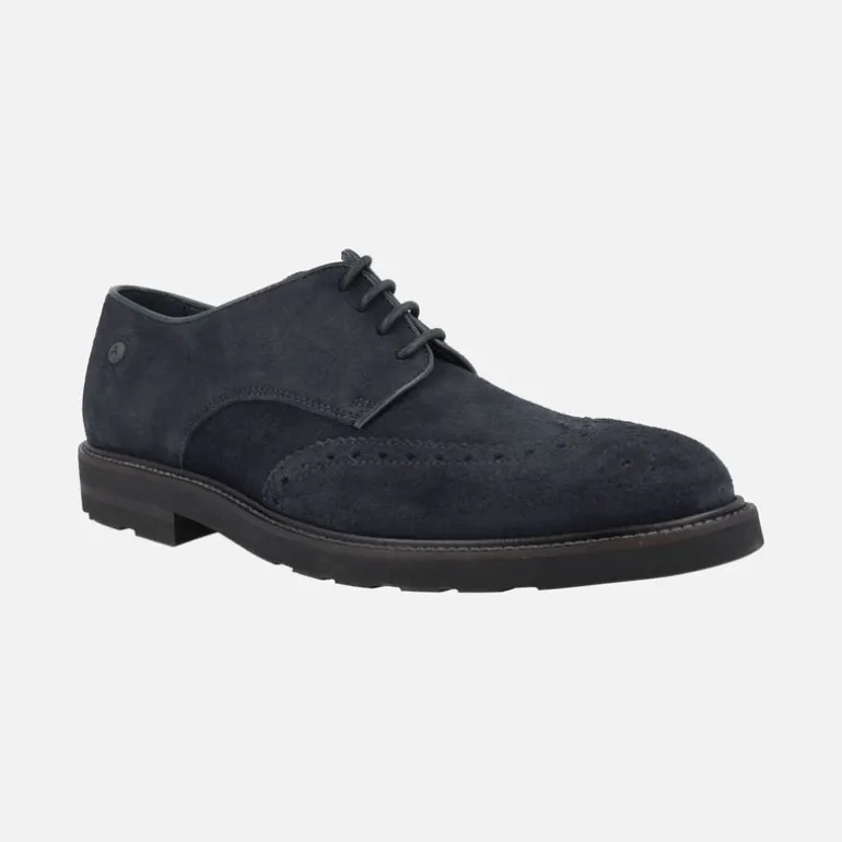 Zapatos de cordones con pala vega en piel serraje