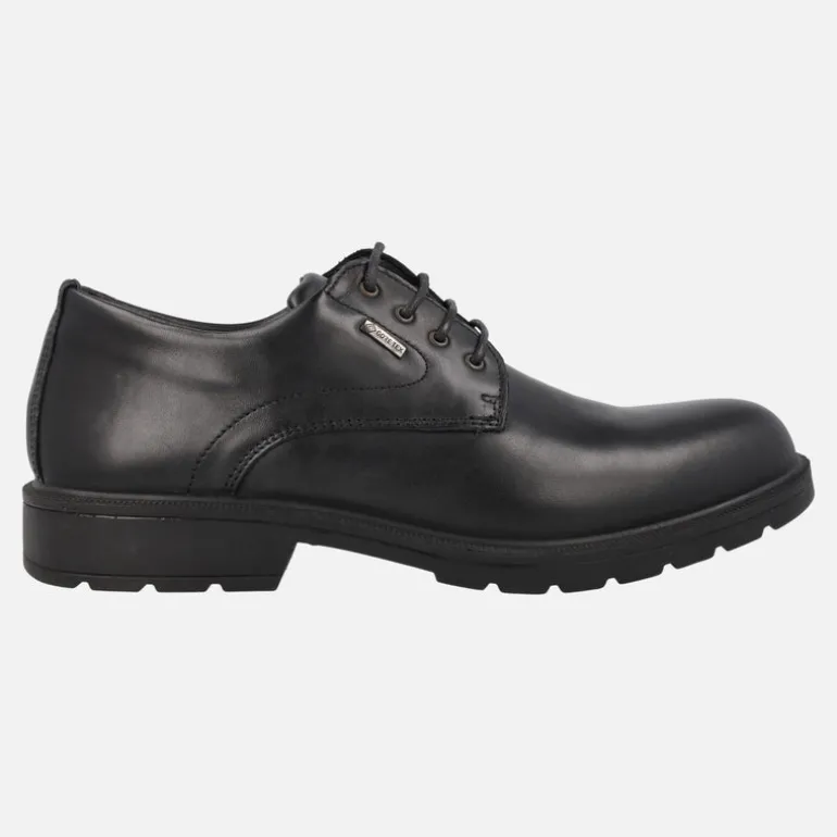 Zapatos de cordones en piel negra para hombre con membrana GORE-TEX