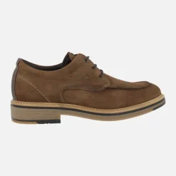 Zapatos de cordones en piel serraje con bordón