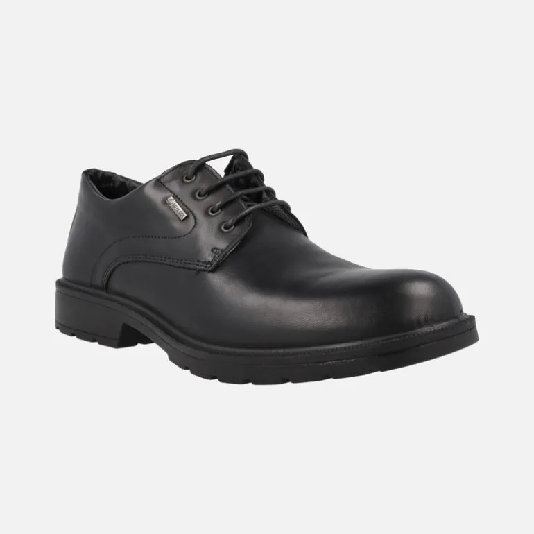 Zapatos de cordones en piel negra para hombre con membrana GORE-TEX