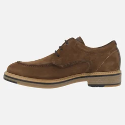 Zapatos de cordones en piel serraje con bordón