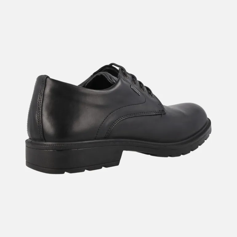 Zapatos de cordones en piel negra para hombre con membrana GORE-TEX