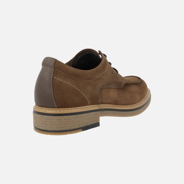 Zapatos de cordones en piel serraje con bordón