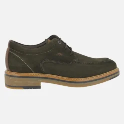 Zapatos de cordones en piel serraje con bordón