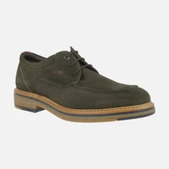 Zapatos de cordones en piel serraje con bordón