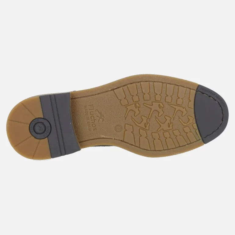 Zapatos de cordones en piel serraje con bordón