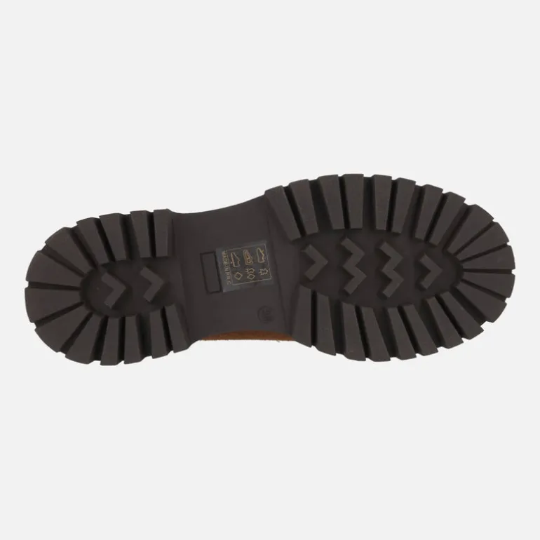Zapatos de cordones en serraje marrón estilo wallabee con piso track