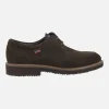 Zapatos de cordones para hombre en serraje marrón