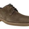 Zapatos de cordones para hombre en serraje marrón