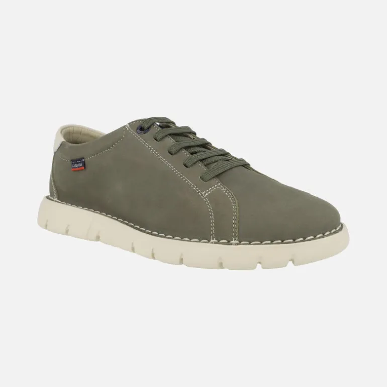 Zapatos de cordones para hombre en piel kaki Callaghan Flexible