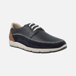 Zapatos de cordones para hombre en combinado azul marino