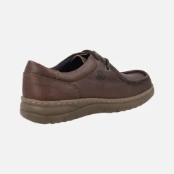 Zapatos de cordones para hombre estilo wallabee en piel marrón