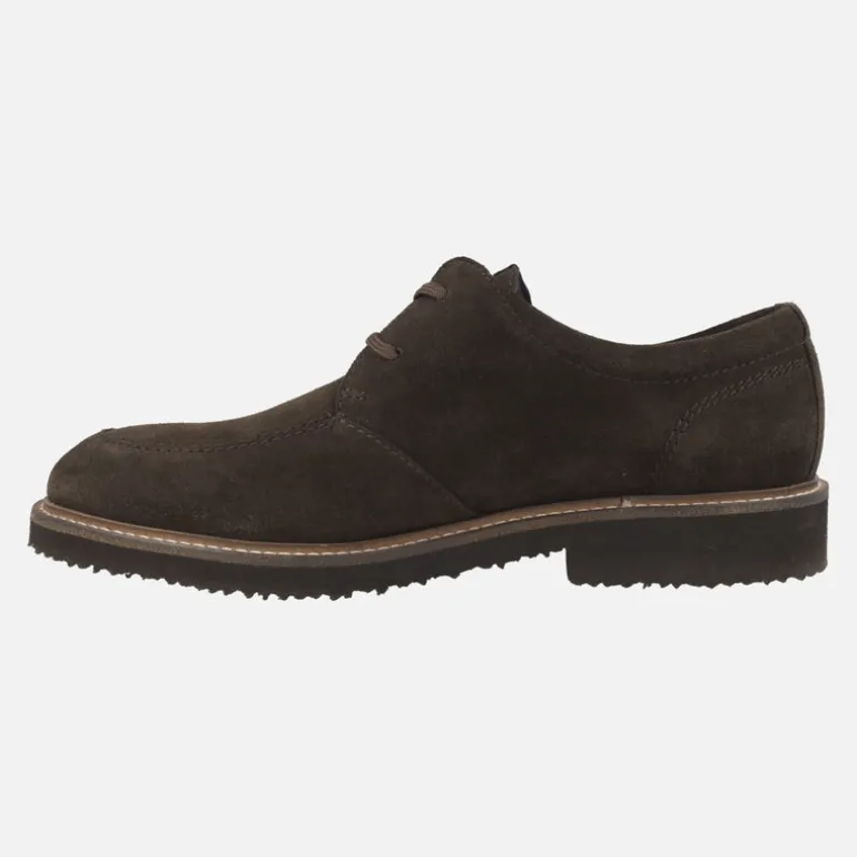 Zapatos de cordones para hombre en serraje marrón