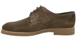 Zapatos de cordones para hombre en serraje marrón