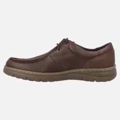 Zapatos de cordones para hombre estilo wallabee en piel marrón