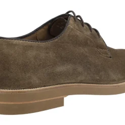 Zapatos de cordones para hombre en serraje marrón