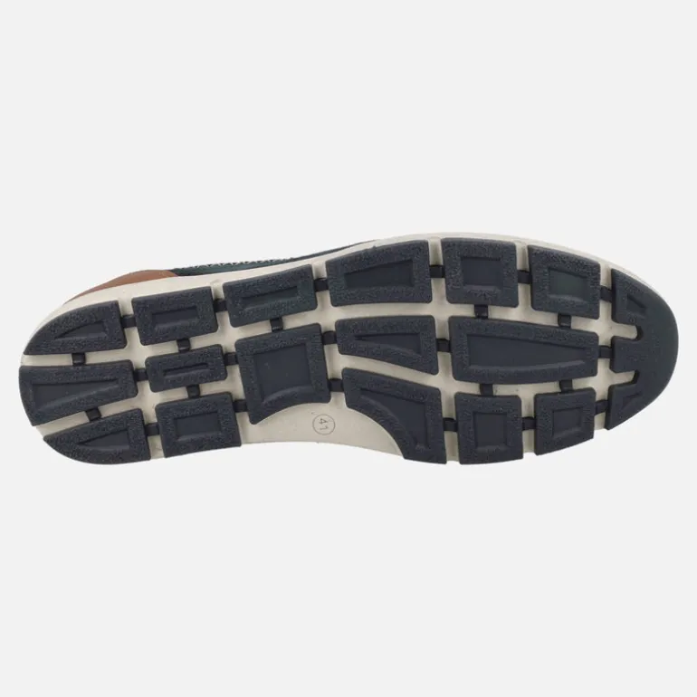 Zapatos de cordones para hombre en combinado azul marino