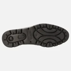 Zapatos de cuña en charol marrón con adorno de cadena