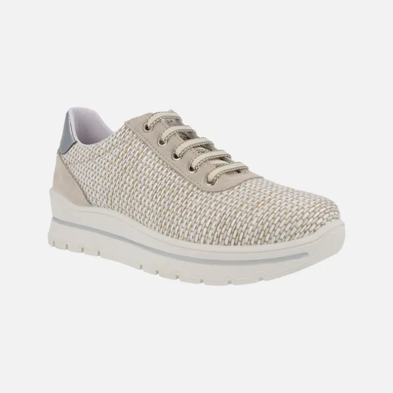 Zapatos de estilo deportivo con cordones en tejido rafia